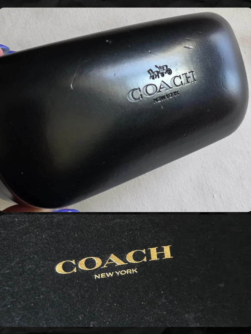 Coach CAY91 C Hardware Aviator Sunglasses Shiny Gunmetal Blue Metal
